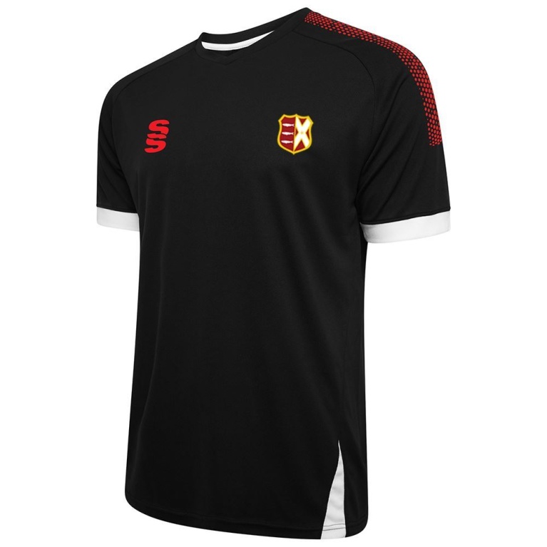 Wargrave CC - Fuse Polo Shirt - Black/White/Red -Unisex Fit